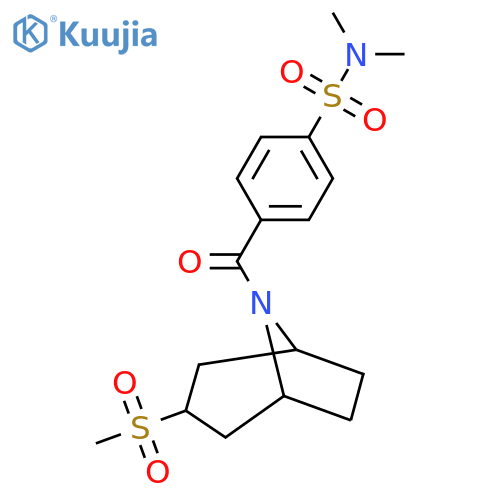 4-{3-methanesulfonyl-8-azabicyclo3.2.1octane-8-carbonyl}-N,N-dimethylbenzene-1-sulfonamide structure