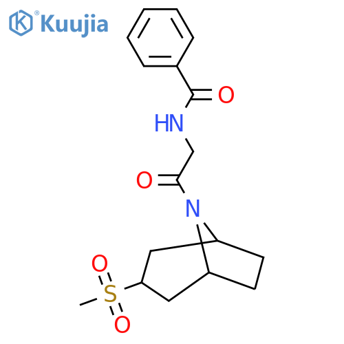 N-(2-{3-methanesulfonyl-8-azabicyclo3.2.1octan-8-yl}-2-oxoethyl)benzamide structure