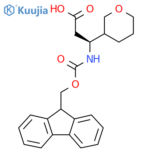 (3S)-3-({(9H-fluoren-9-yl)methoxycarbonyl}amino)-3-(oxan-3-yl)propanoic acid structure