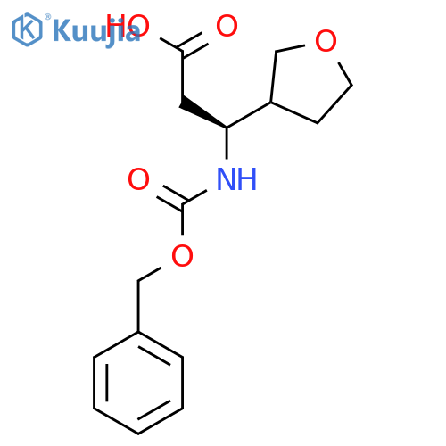 (3S)-3-{(benzyloxy)carbonylamino}-3-(oxolan-3-yl)propanoic acid structure