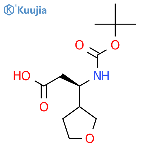 (3R)-3-{(tert-butoxy)carbonylamino}-3-(oxolan-3-yl)propanoic acid structure