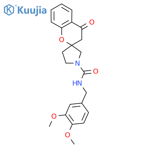 N-(3,4-dimethoxyphenyl)methyl-4-oxo-3,4-dihydrospiro1-benzopyran-2,3'-pyrrolidine-1'-carboxamide structure