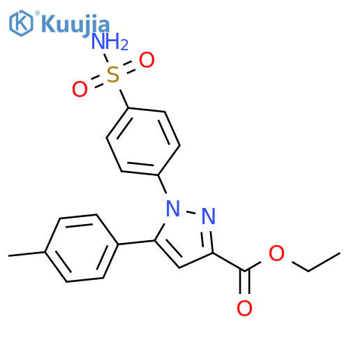 1H-Pyrazole-3-carboxylic acid,1-[4-(aminosulfonyl)phenyl]-5-(4-methylphenyl)-, ethyl ester structure