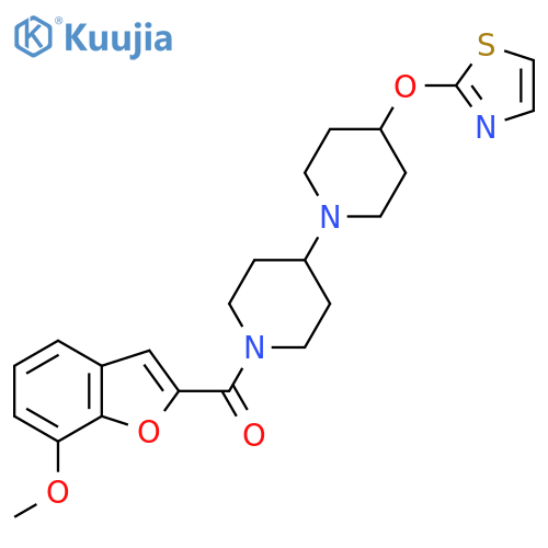1'-(7-methoxy-1-benzofuran-2-carbonyl)-4-(1,3-thiazol-2-yloxy)-1,4'-bipiperidine structure