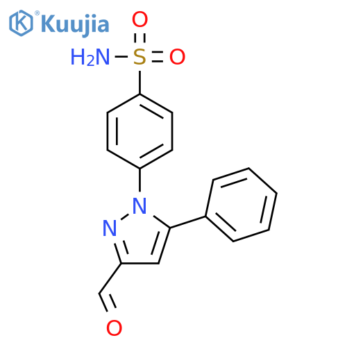Benzenesulfonamide, 4-(3-formyl-5-phenyl-1H-pyrazol-1-yl)- structure