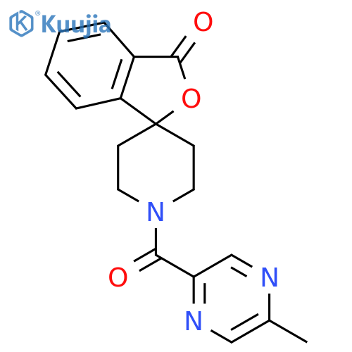 1'-(5-methylpyrazine-2-carbonyl)-3H-spiro2-benzofuran-1,4'-piperidine-3-one structure