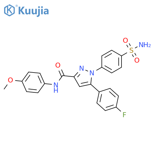 1H-Pyrazole-3-carboxamide,1-[4-(aminosulfonyl)phenyl]-5-(4-fluorophenyl)-N-(4-methoxyphenyl)- structure