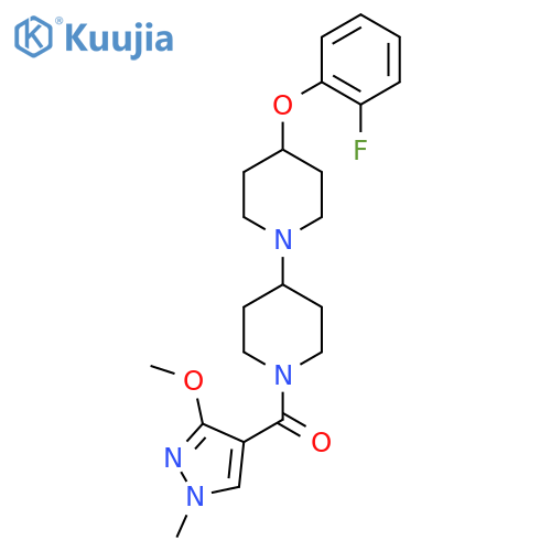 4-(2-fluorophenoxy)-1'-(3-methoxy-1-methyl-1H-pyrazole-4-carbonyl)-1,4'-bipiperidine structure