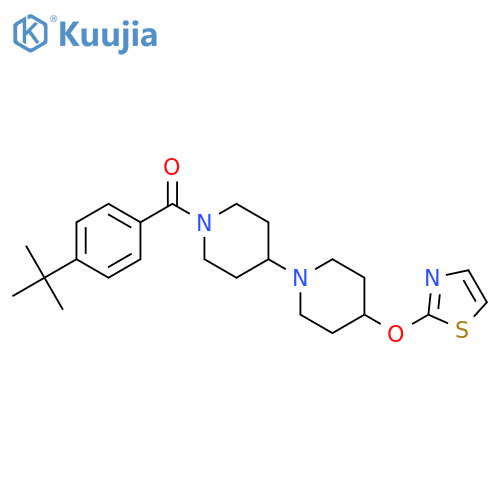 1'-(4-tert-butylbenzoyl)-4-(1,3-thiazol-2-yloxy)-1,4'-bipiperidine structure