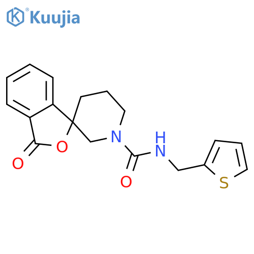 3-oxo-N-(thiophen-2-yl)methyl-3H-spiro2-benzofuran-1,3'-piperidine-1'-carboxamide structure