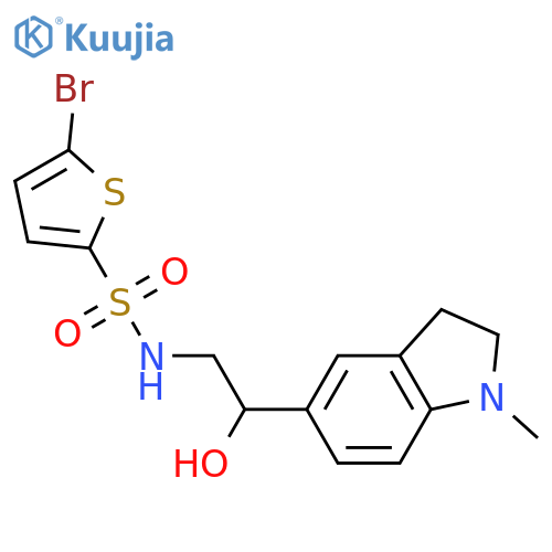 5-bromo-N-[2-hydroxy-2-(1-methyl-2,3-dihydro-1H-indol-5-yl)ethyl]thiophene-2-sulfonamide structure