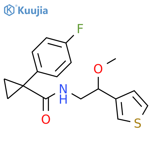 1-(4-fluorophenyl)-N-[2-methoxy-2-(thiophen-3-yl)ethyl]cyclopropane-1-carboxamide structure