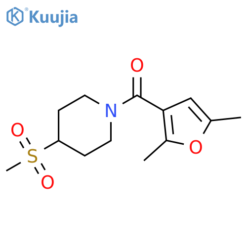 1-(2,5-dimethylfuran-3-carbonyl)-4-methanesulfonylpiperidine structure