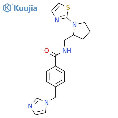4-(1H-imidazol-1-yl)methyl-N-{1-(1,3-thiazol-2-yl)pyrrolidin-2-ylmethyl}benzamide structure