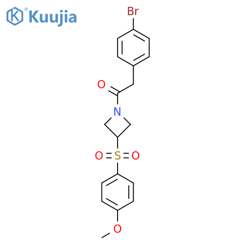 2-(4-bromophenyl)-1-3-(4-methoxybenzenesulfonyl)azetidin-1-ylethan-1-one structure