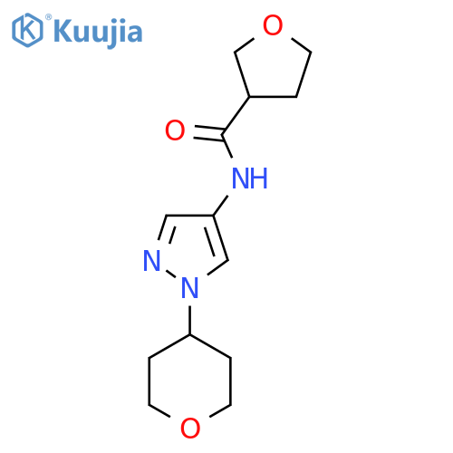 N-(1-(tetrahydro-2H-pyran-4-yl)-1H-pyrazol-4-yl)tetrahydrofuran-3-carboxamide structure