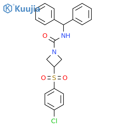 3-(4-chlorobenzenesulfonyl)-N-(diphenylmethyl)azetidine-1-carboxamide structure