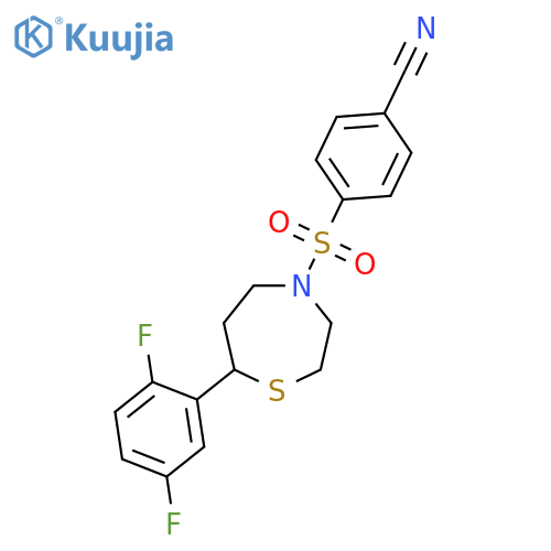 4-{[7-(2,5-difluorophenyl)-1,4-thiazepan-4-yl]sulfonyl}benzonitrile structure