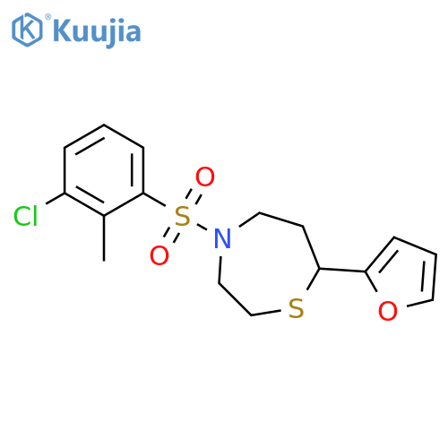 4-(3-chloro-2-methylbenzenesulfonyl)-7-(furan-2-yl)-1,4-thiazepane structure