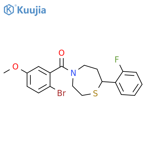 4-(2-bromo-5-methoxybenzoyl)-7-(2-fluorophenyl)-1,4-thiazepane structure