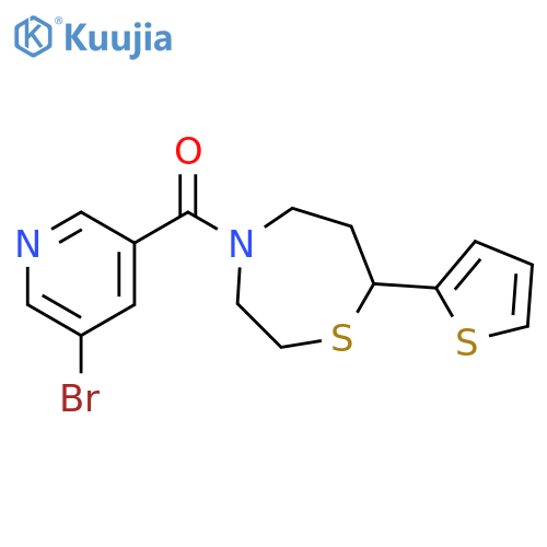 4-(5-bromopyridine-3-carbonyl)-7-(thiophen-2-yl)-1,4-thiazepane structure