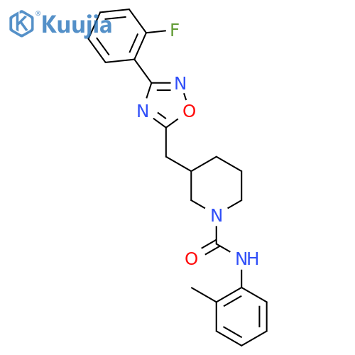 3-{[3-(2-fluorophenyl)-1,2,4-oxadiazol-5-yl]methyl}-N-(2-methylphenyl)piperidine-1-carboxamide structure