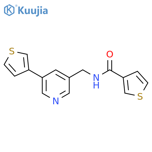N-((5-(thiophen-3-yl)pyridin-3-yl)methyl)thiophene-3-carboxamide structure