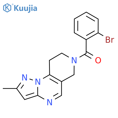 (2-bromophenyl)(2-methyl-8,9-dihydropyrazolo[1,5-a]pyrido[3,4-e]pyrimidin-7(6H)-yl)methanone structure