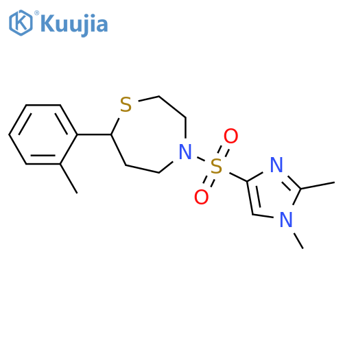 4-[(1,2-dimethyl-1H-imidazol-4-yl)sulfonyl]-7-(2-methylphenyl)-1,4-thiazepane structure