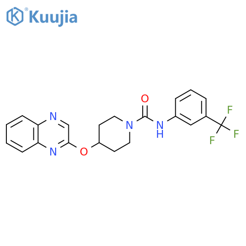 4-(quinoxalin-2-yloxy)-N-3-(trifluoromethyl)phenylpiperidine-1-carboxamide structure