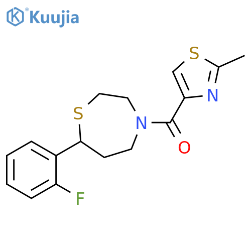 [7-(2-Fluorophenyl)tetrahydro-1,4-thiazepin-4(5H)-yl](2-methyl-4-thiazolyl)methanone structure