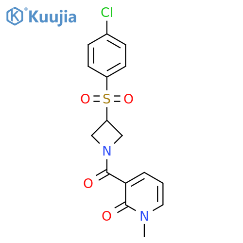 3-3-(4-chlorobenzenesulfonyl)azetidine-1-carbonyl-1-methyl-1,2-dihydropyridin-2-one structure