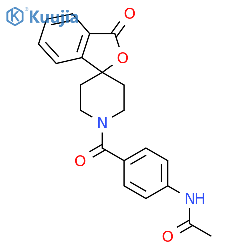 N-4-({3-oxo-3H-spiro2-benzofuran-1,4'-piperidine-1'-yl}carbonyl)phenylacetamide structure