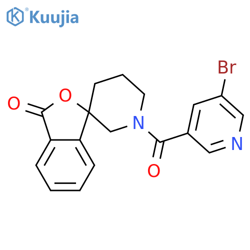 1'-(5-bromopyridine-3-carbonyl)-3H-spiro[2-benzofuran-1,3'-piperidine]-3-one structure
