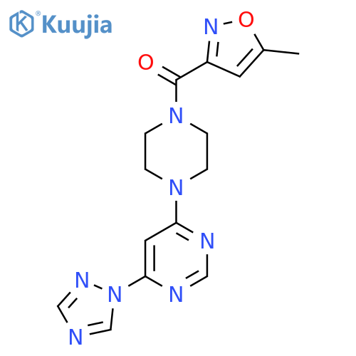 (4-(6-(1H-1,2,4-triazol-1-yl)pyrimidin-4-yl)piperazin-1-yl)(5-methylisoxazol-3-yl)methanone structure
