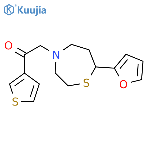 1-[7-(furan-2-yl)-1,4-thiazepan-4-yl]-2-(thiophen-3-yl)ethan-1-one structure