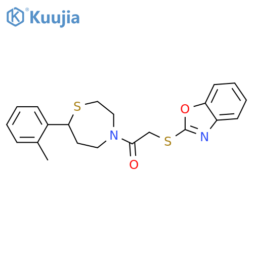 2-(1,3-benzoxazol-2-ylsulfanyl)-1-[7-(2-methylphenyl)-1,4-thiazepan-4-yl]ethan-1-one structure