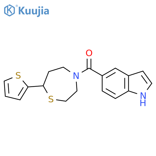 5-[7-(thiophen-2-yl)-1,4-thiazepane-4-carbonyl]-1H-indole structure