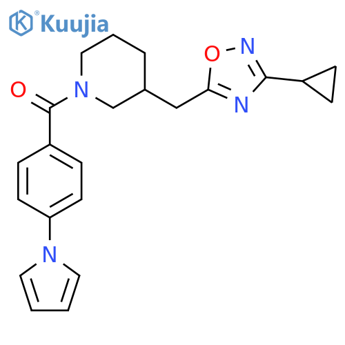3-[(3-cyclopropyl-1,2,4-oxadiazol-5-yl)methyl]-1-[4-(1H-pyrrol-1-yl)benzoyl]piperidine structure