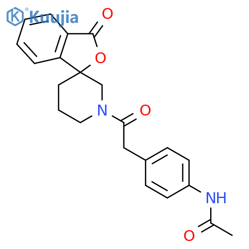 N-4-(2-oxo-2-{3-oxo-3H-spiro2-benzofuran-1,3'-piperidine-1'-yl}ethyl)phenylacetamide structure