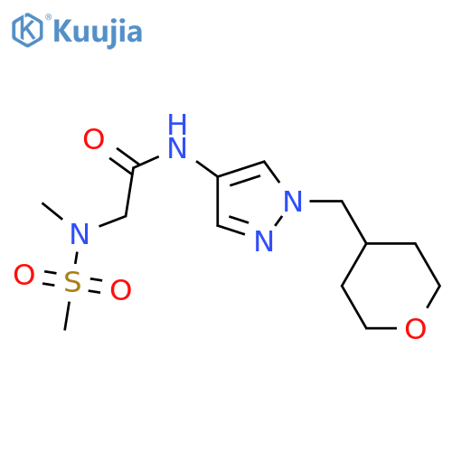 2-[methyl(methylsulfonyl)amino]-N-[1-(oxan-4-ylmethyl)pyrazol-4-yl]acetamide structure