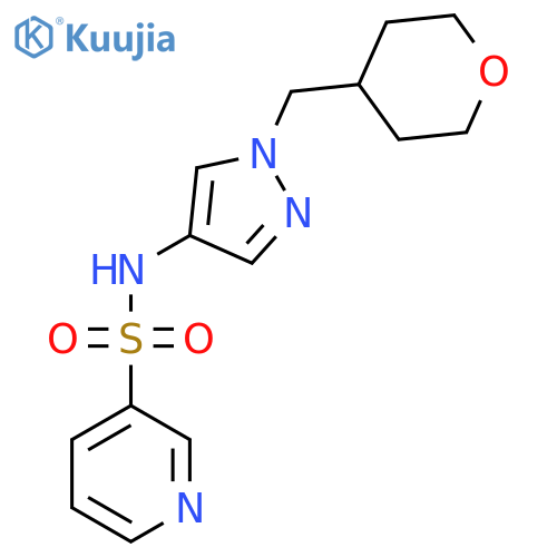 N-(1-((tetrahydro-2H-pyran-4-yl)methyl)-1H-pyrazol-4-yl)pyridine-3-sulfonamide structure