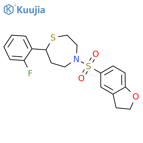 4-(2,3-dihydro-1-benzofuran-5-sulfonyl)-7-(2-fluorophenyl)-1,4-thiazepane structure