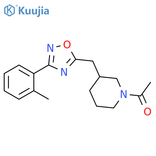 1-(3-{[3-(2-methylphenyl)-1,2,4-oxadiazol-5-yl]methyl}piperidin-1-yl)ethan-1-one structure