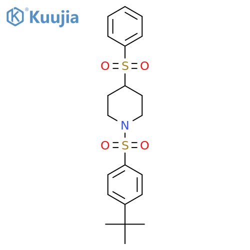 4-(benzenesulfonyl)-1-(4-tert-butylbenzenesulfonyl)piperidine structure