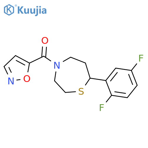 7-(2,5-difluorophenyl)-4-(1,2-oxazole-5-carbonyl)-1,4-thiazepane structure