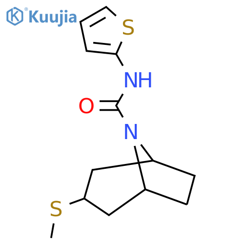 3-(methylsulfanyl)-N-(thiophen-2-yl)-8-azabicyclo3.2.1octane-8-carboxamide structure