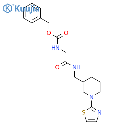 Benzyl (2-oxo-2-(((1-(thiazol-2-yl)piperidin-3-yl)methyl)amino)ethyl)carbamate structure