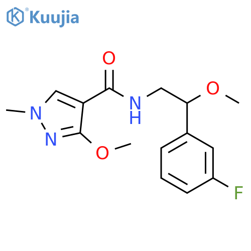 N-[2-(3-fluorophenyl)-2-methoxyethyl]-3-methoxy-1-methylpyrazole-4-carboxamide structure