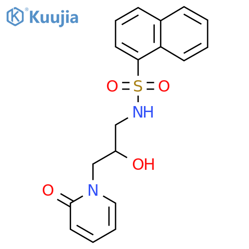 N-(2-hydroxy-3-(2-oxopyridin-1(2H)-yl)propyl)naphthalene-1-sulfonamide structure